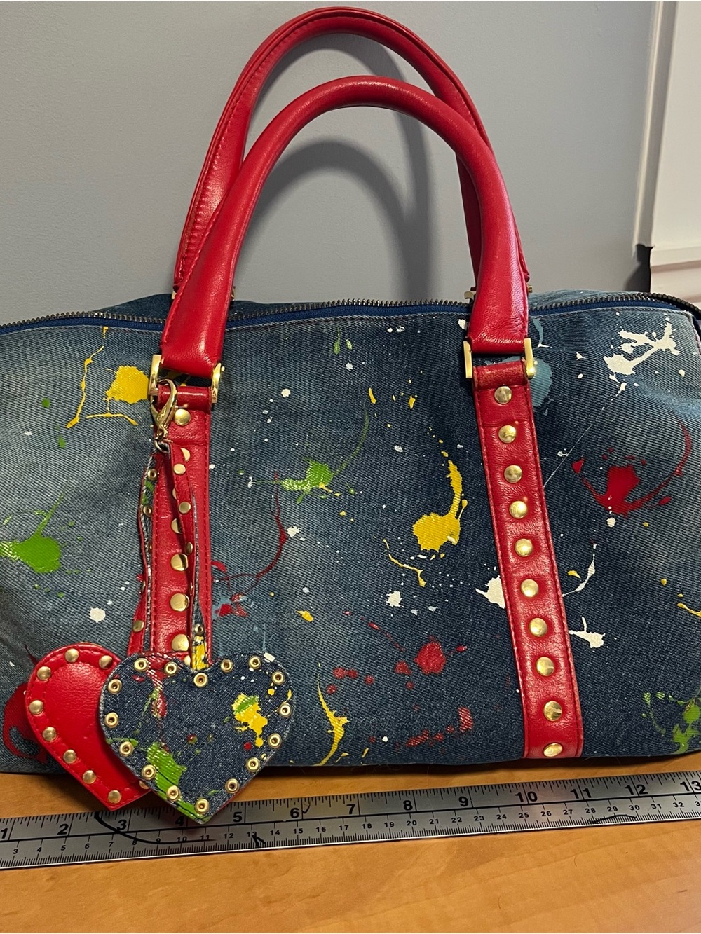 Junior Drake Denim Paint splatter large duffle bag